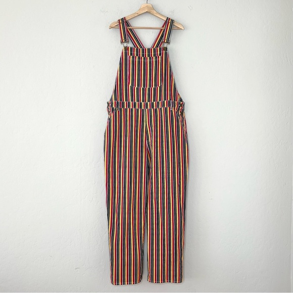 Lazy Oaf Fine Line Striped Straight Leg Dungarees - Picture 3 of 15